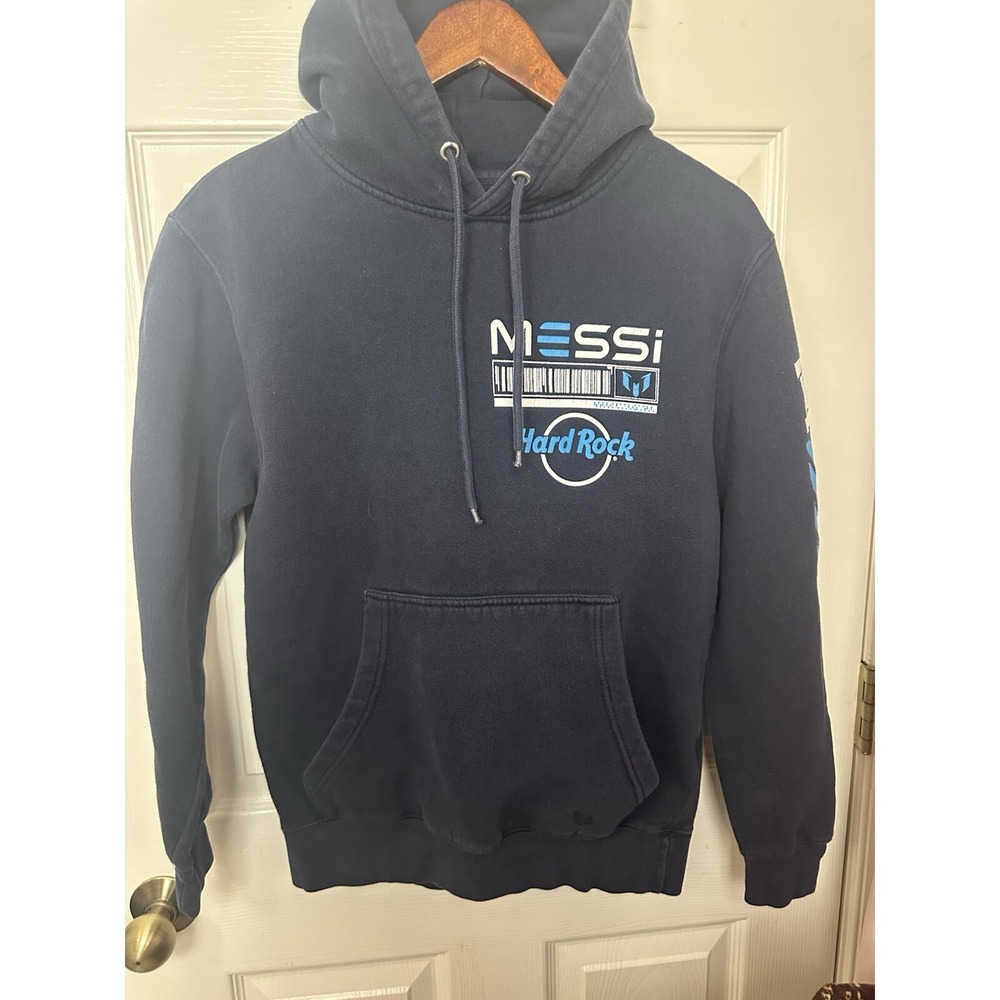 Hard Rock Cafe Sweatshirt Men Sm Blue Soccer Lionel Messi Argentina Hoodie Gym